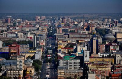 Красный проспект в Новосибирске с высоты фото