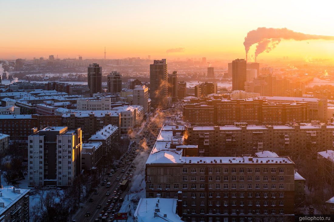 Проспект Димитрова в Новосибирске зимой фото