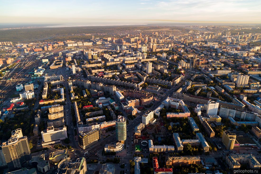 Проспект Димитрова в Новосибирске с высоты фото