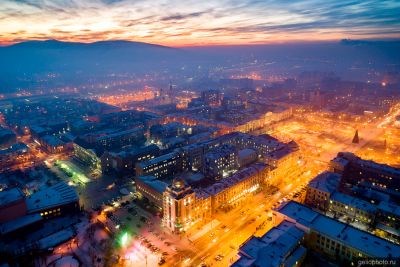 Вечерняя Чита с высоты фото