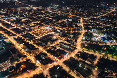 Ночной Оренбург с высоты фото