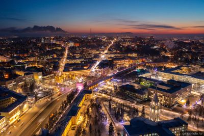 Центр Нижнего Новгорода вечером фото