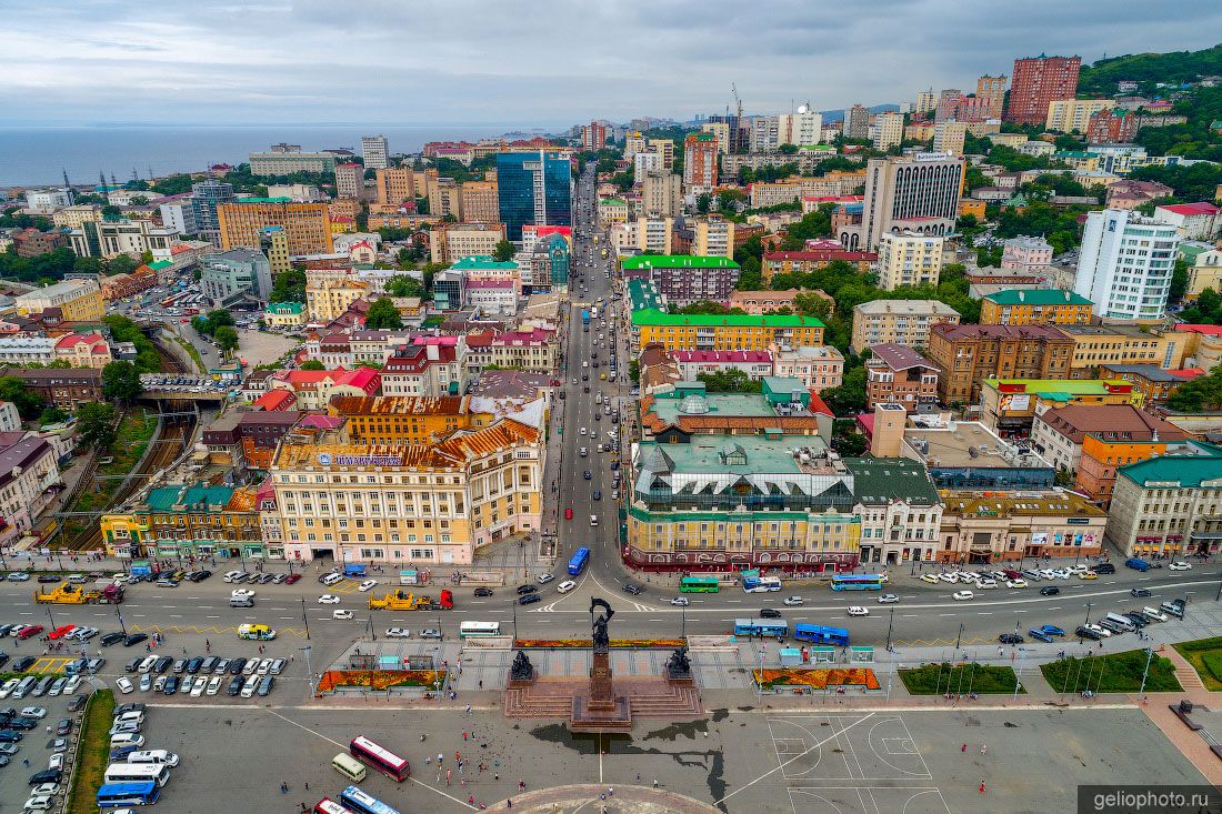 Океанский проспект во Владивостоке с высоты фото