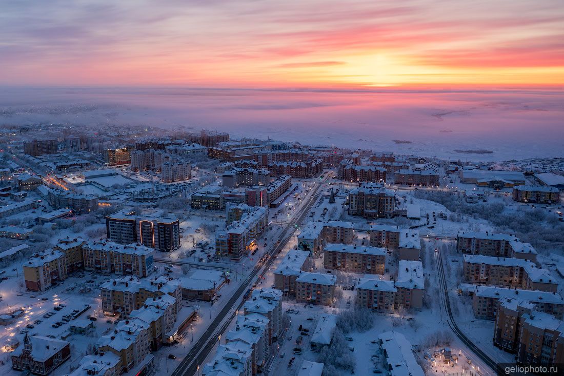 Улица Чубынина в Салехарде зимой фото