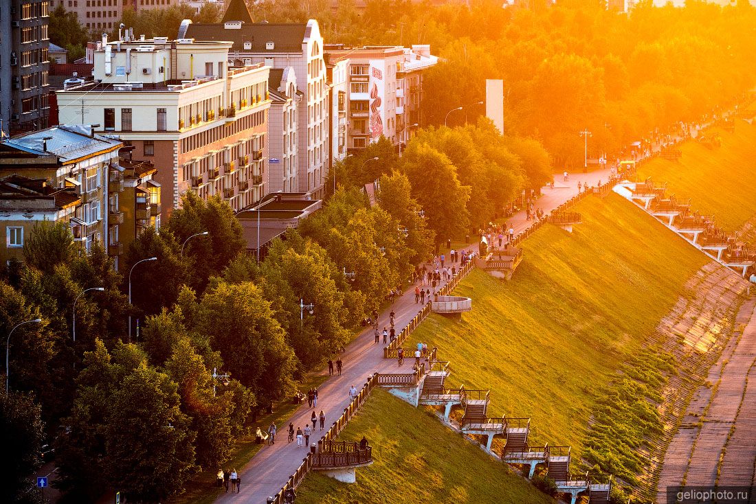 Набережная Томи в Кемерово с высоты фото