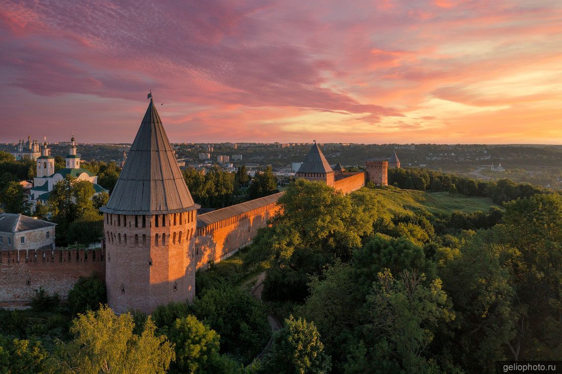 Смоленская Крепостная стена с высоты фото