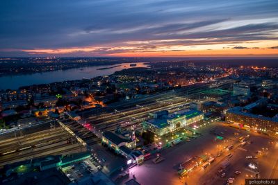 ЖД вокзал в Новосибирске с высоты фото