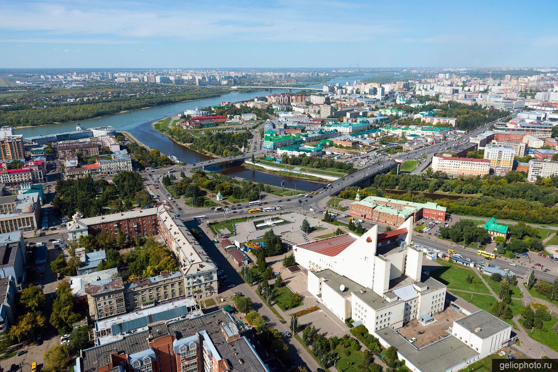 Улица Лермонтова в Омске с высоты фото