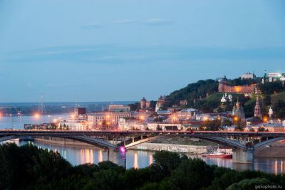 Канавинский мост в Нижнем Новгороде вечером фото