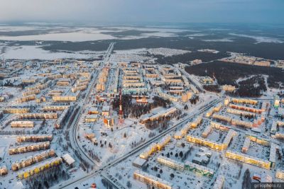 Центр Ноябрьска с высоты фото