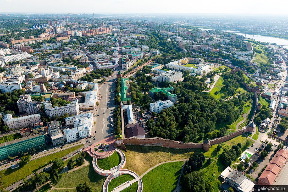 Кремль в Нижнем Новгороде с высоты фото