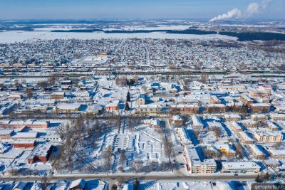 Парк Победы в Топках с высоты фото