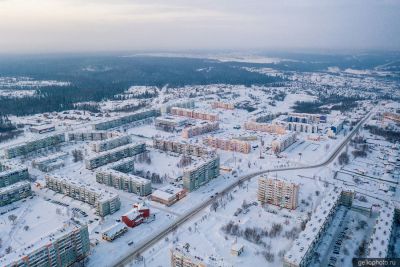 Город Берёзовский на Кузбассе с высоты фото