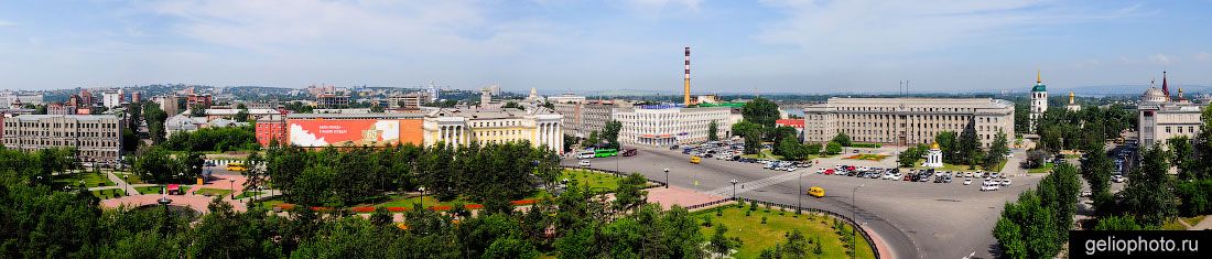 Панорама Сквера Кирова в Иркутске фото