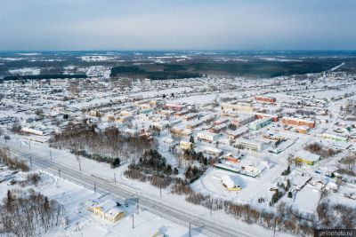 Посёлок Ижморский зимой с высоты фото