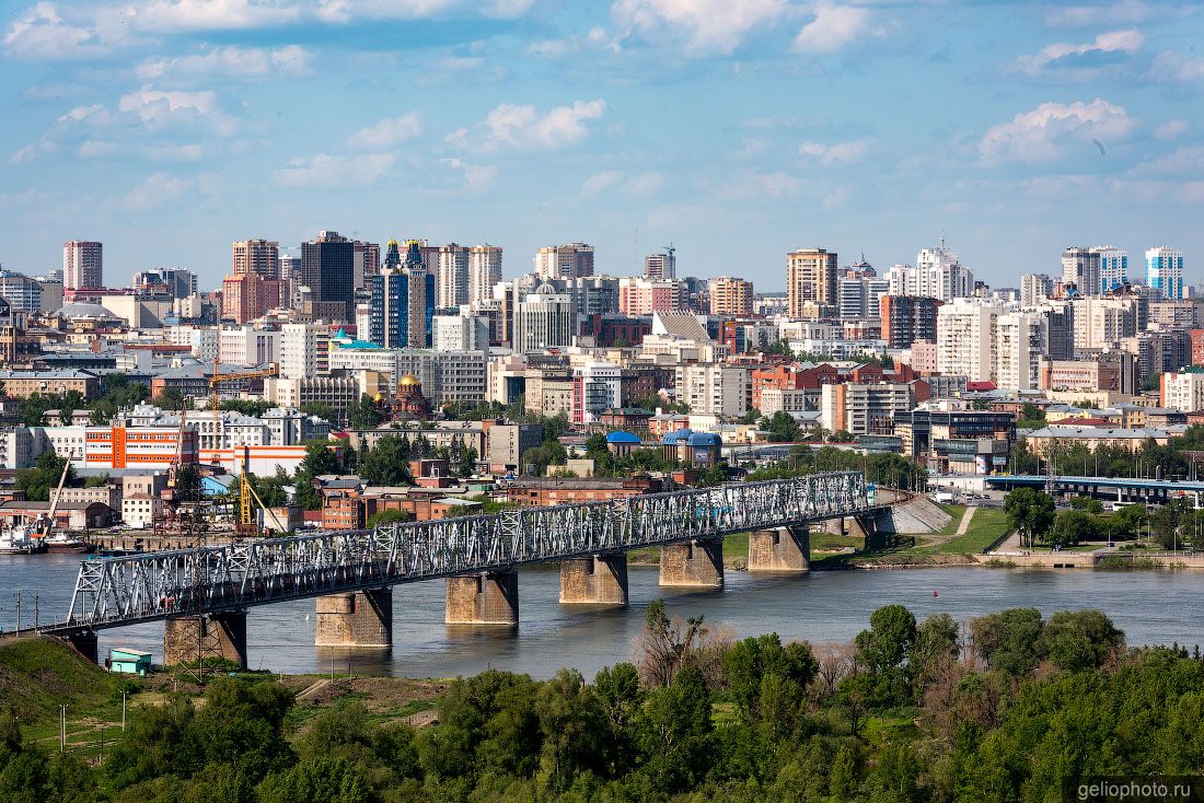 ЖД мост в Новосибирске фото