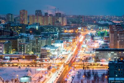 Улица Попова в Перми с высоты фото