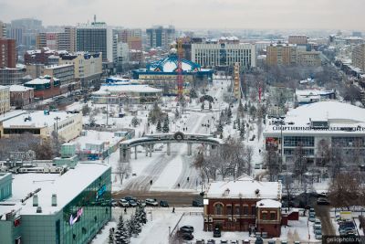 Цветной бульвар в Тюмени зимой фото