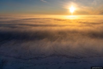 Эвенкия с высоты на закате фото