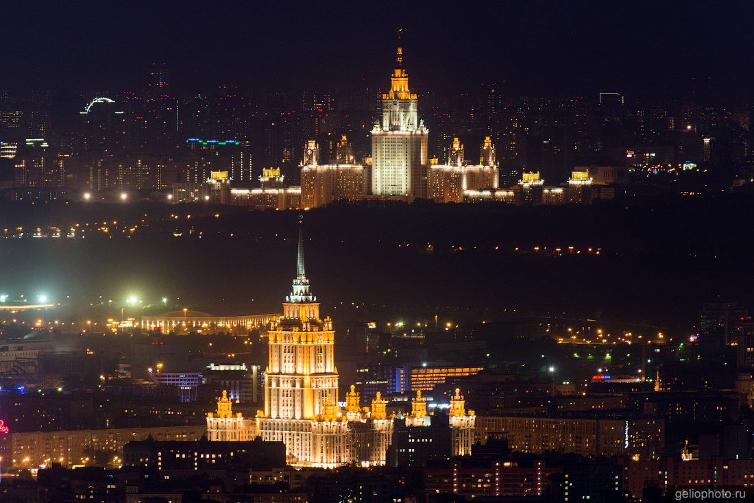 Гостиница Украина в Москве ночью фото