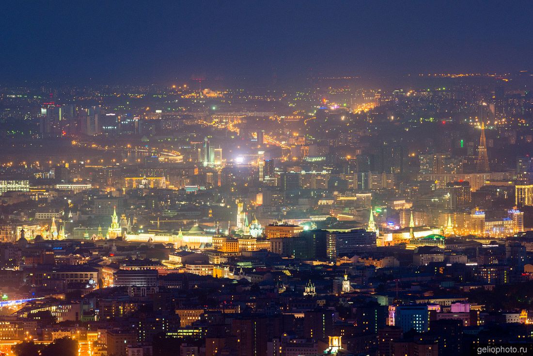 Москва ночью с высоты фото