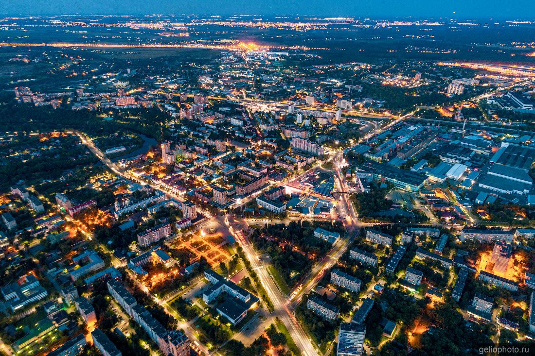 Вечерний Подольск с высоты фото