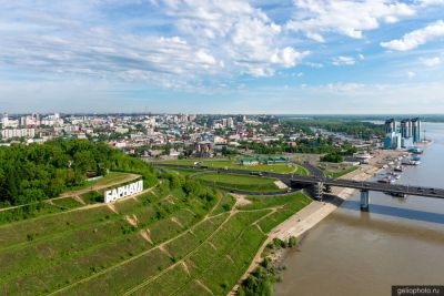 Нагорный парк в Барнауле с высоты фото