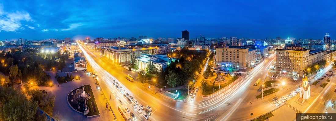 Панорама Красного проспекта в Новосибирске фото