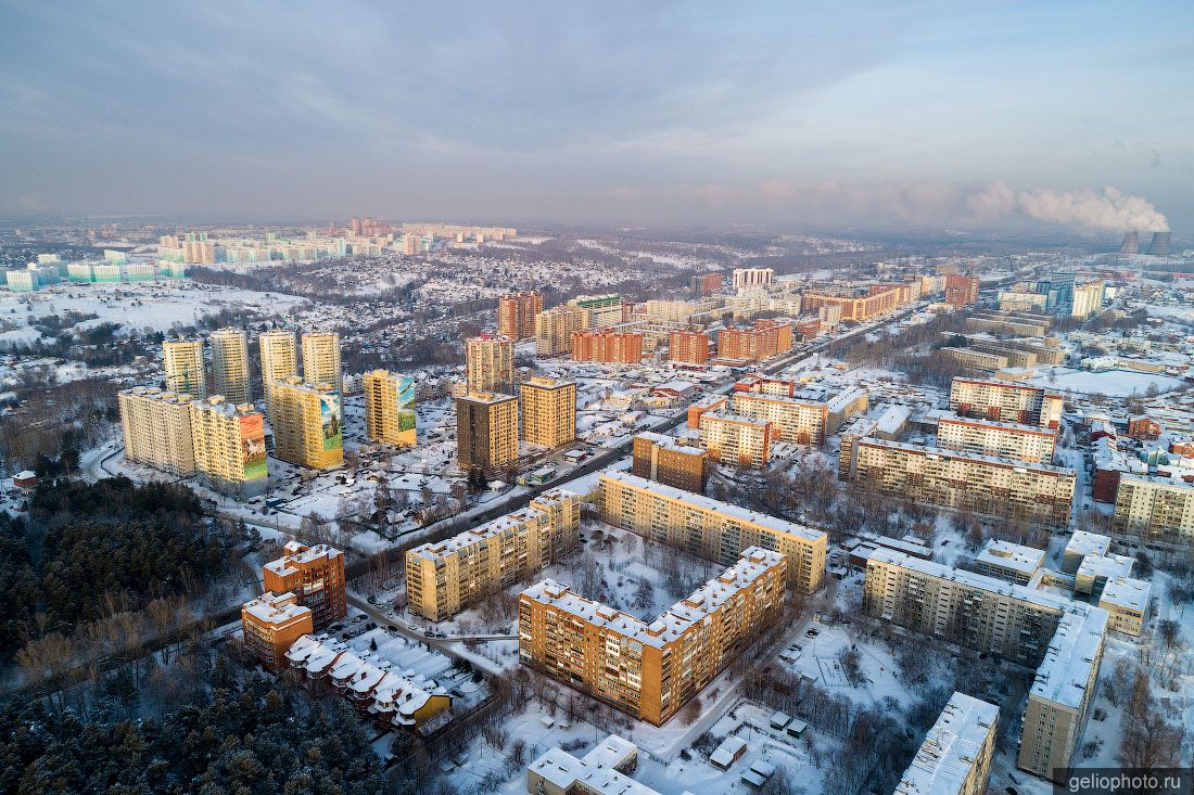 Улица Выборная в Новосибирске с высоты фото