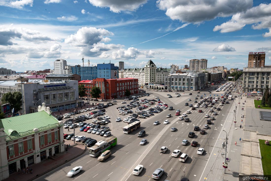 Площадь Ленина в Новосибирске с высоты фото