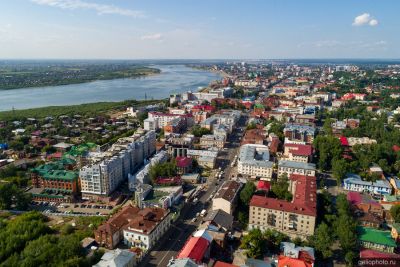 Проспект Ленина в Томске с высоты фото