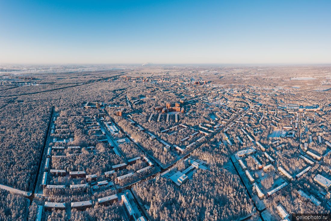 Зимний Академгородок с высоты фото