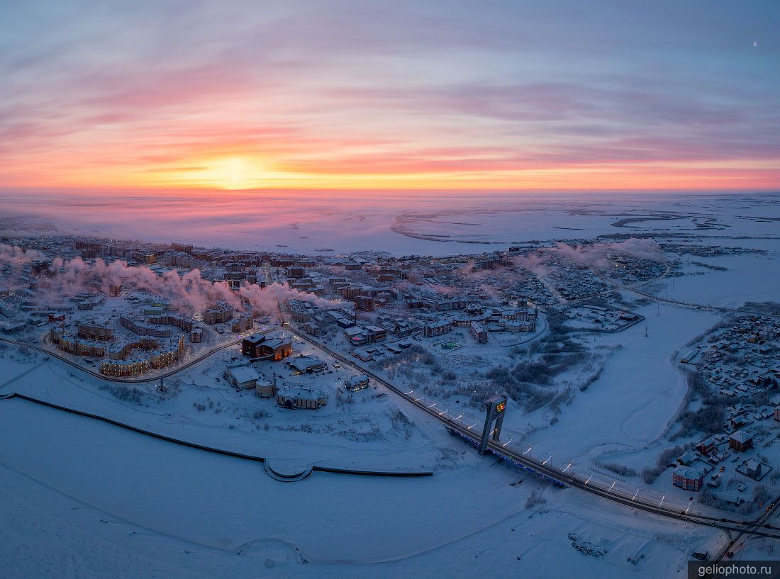 Салехард на закате с высоты фото