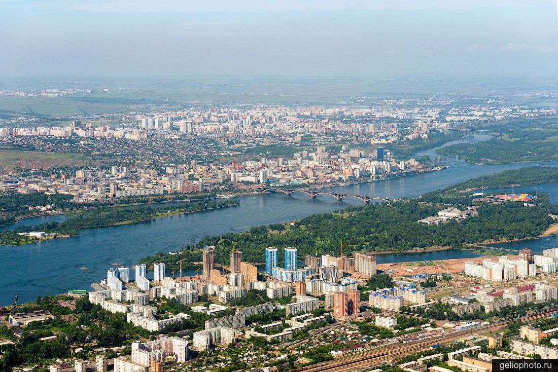 Красноярск с высоты птичьего полёта фото