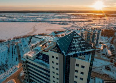 Офис Газпром добыча Надым с высоты фото