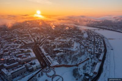 Зимний Нижний Новгород с высоты фото