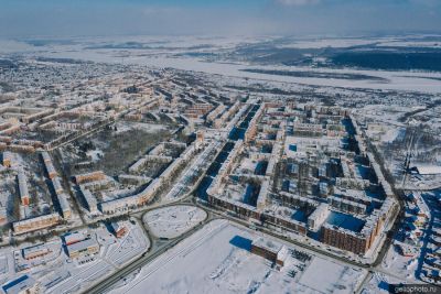 Проспект Победы в Юрге с высоты фото