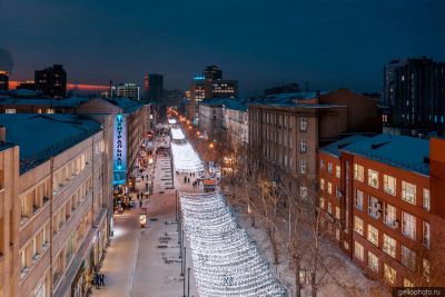 Улица Ленина в Новосибирске зимой фото