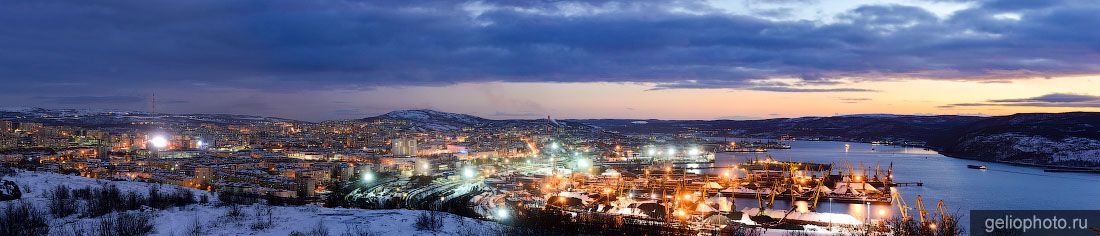 Панорама Мурманска с высоты фото