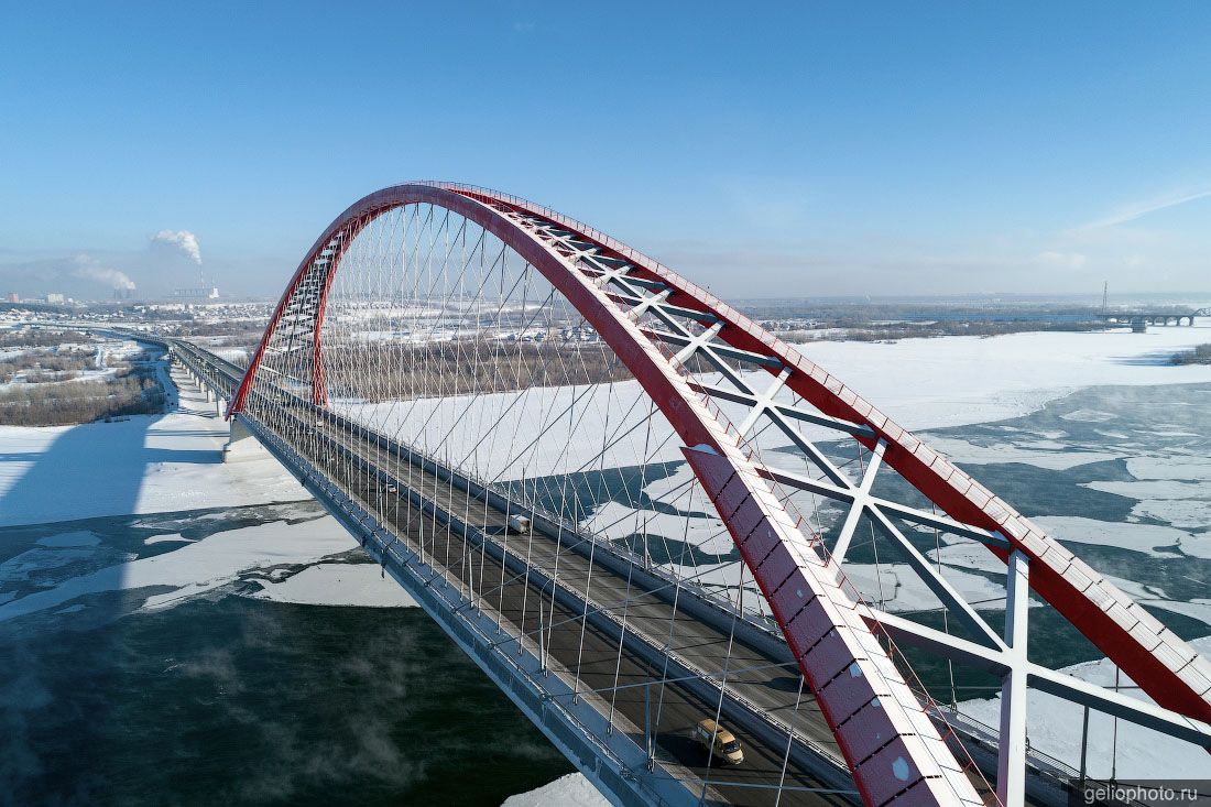 Бугринский мост через Обь в Новосибирске фото