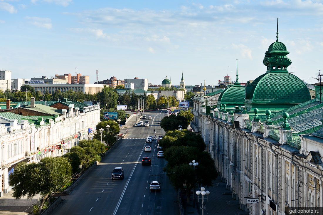 Улица Ленина в Омске с высоты фото