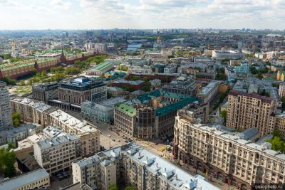 Тверская улица в Москве с высоты фото