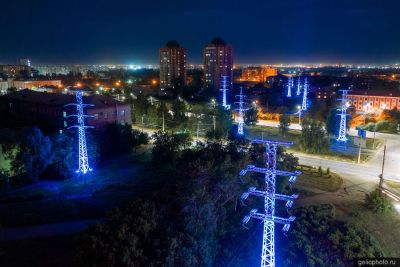 Подсветка ЛЭП на улице Масленникова в Омске фото