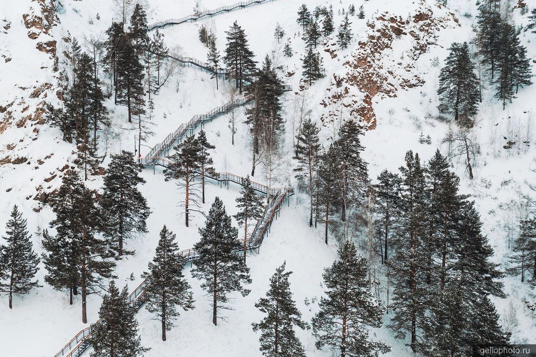 Самая длинная лестница России в Красноярске фото