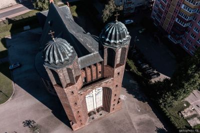 Крестовоздвиженский собор в Калининграде с высоты фото