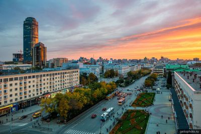 Проспект Ленина в Екатеринбурге с высоты фото