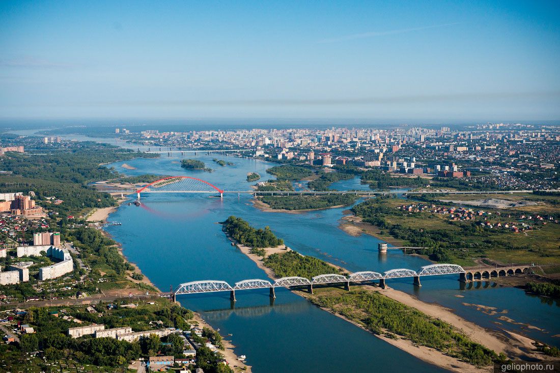 Комсомольский ЖД мост в Новосибирске фото