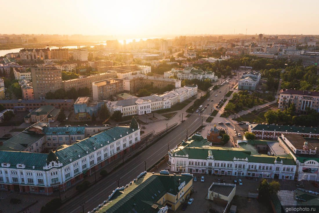 Улица Ленина в Омске с высоты фото