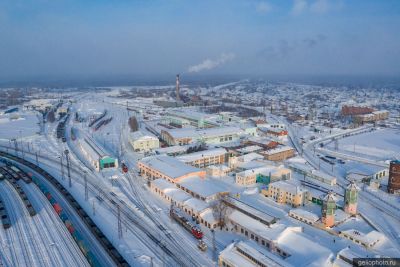 Город Тайга Кемеровской области с высоты фото