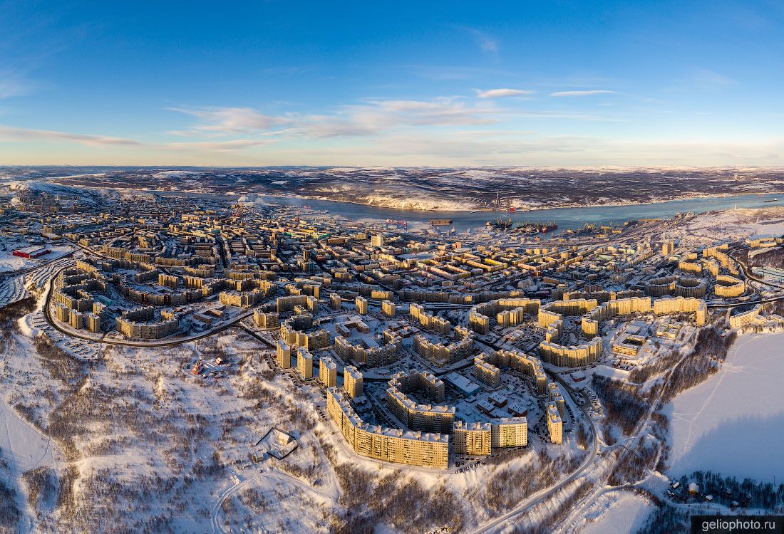 Панорама зимнего Мурманска фото